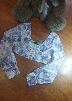 Укорочена блузка, топ в корсетному стилі з довгими рукавами 🔥 оформлення безпечної оплати