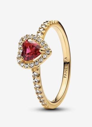 Серебряное кольцо кольцо кольцо кольцо колечко кольцо пандора pandora с пробой ale met в позолоте 14к с биркой и пломбой блестящее красное сердце