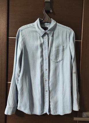 Денімова сорочка рубашка джинсова xs s