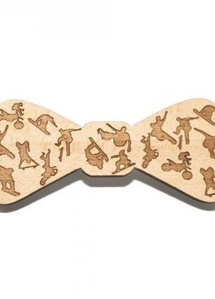 Мужской галстук бабочка 4х9,5 см handmade бежевый (2000000645544)