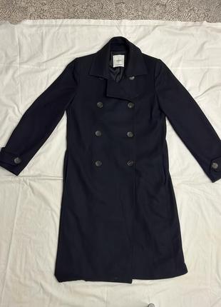Пальто mango navy blue темно синий