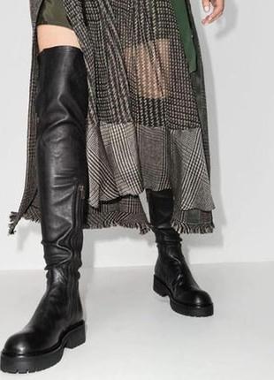 Кожаные ботфорты ann demeulemeester