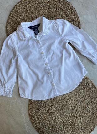 Белоснежная рубашка блуза на девочку 24 месяца 92 см оригинал ralph lauren