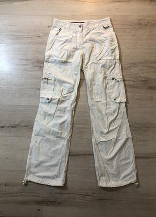 Треккинговые спортивные белые брюки xs h&m