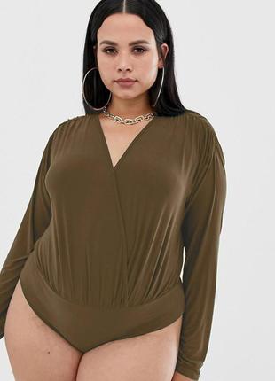 Боди с длинным рукавом цвета хаки missguided 79...16