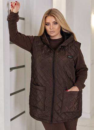 Теплий жіночий костюм трійка ❄️ великі розміри (батал)