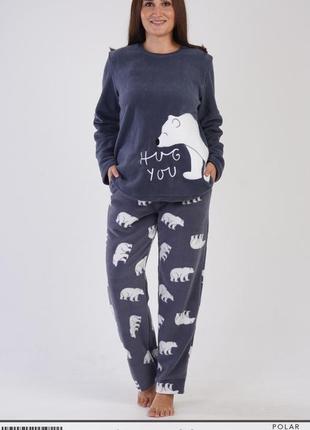 Теплі флісові піжами великих розмірів