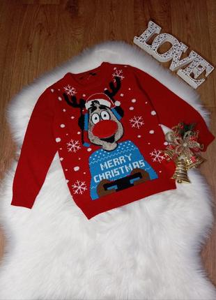 Новогодний мирор свитер кофта merry christmas на 5-6 лет состояние нового