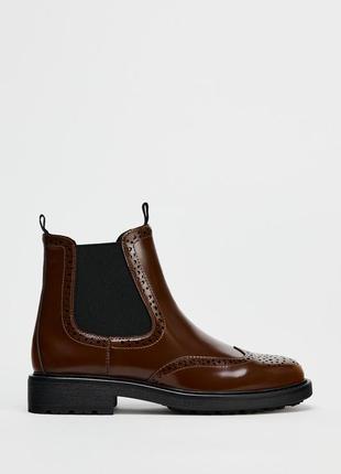 Черевики на низькому ходу з перфорацією zara2 фото