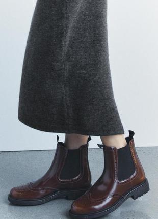 Черевики на низькому ходу з перфорацією zara8 фото