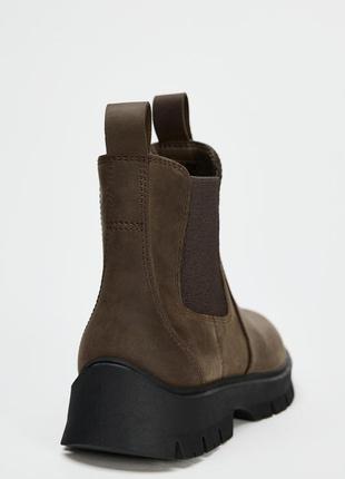 Шкіряні черевики на низькому ходу zara3 фото