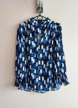 Яркая блуза с длинным рукавом в геометрический принт dj williams, блузка p. xxl