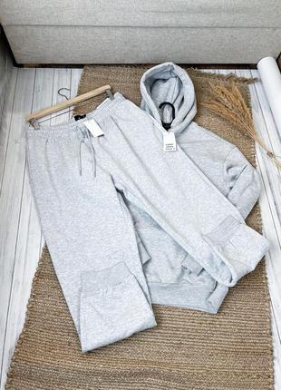 Спортивний костюм чоловічий на флісі в сірому кольорі h&m 2024