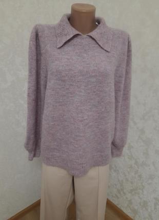 Шикарный свитер с пышным рукавом меланж шерсть+ альпака selected