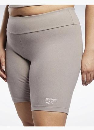 Шорти reebok play classics legging shorts gs1770 велосипедки бежеві плюс сайз plus size