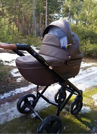 Коляска leo bair 2 в 1 з еко-шкіри