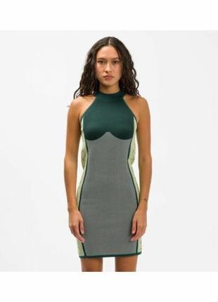 Женское платье платье adidas x ivy park knit logo bodycon dress green