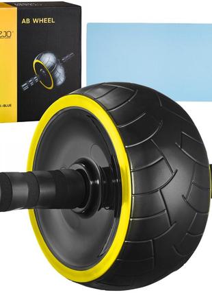 Ролик для тренировок брюшных мышц 31 x 20 см 4fizjo черно-желтый (2000002089452)