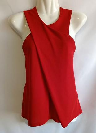 Топ блуза с драпировкой фигурной проймой