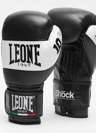 Боксерські рукавички leone shock black 16 ун.