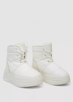 Ботинки зимние женские на меху, цвет белый, 248ram017