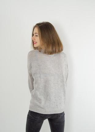 New look новогодний свитер, серая кофта к новому году, джемпер праздничный с пингвином4 фото