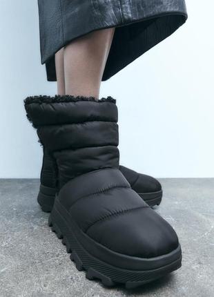 Стеганые ботинки-дутики zara. размер-38,39,40,41.
