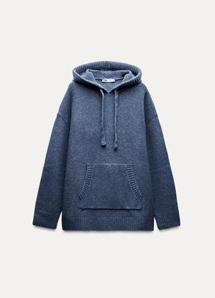 Довге трикотажне худі оверсайз zara