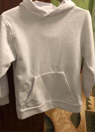 Худі білого кольору на флісі