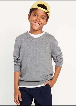 Серый хлопковый джемпер школьный children's place