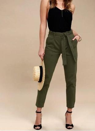 Стильные брюки хаки милитари лиоцелл next темно зеленые