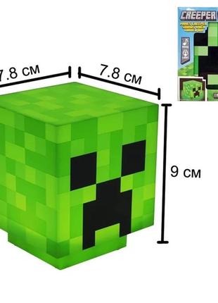 Ночник minecraft крипер creeper ночник лампа led майнкрафт зарядка от юсб10 фото