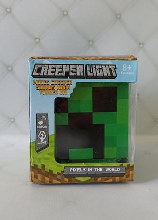Ночник minecraft крипер creeper ночник лампа led майнкрафт зарядка от юсб4 фото
