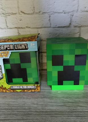 Ночник minecraft крипер creeper ночник лампа led майнкрафт зарядка от юсб7 фото