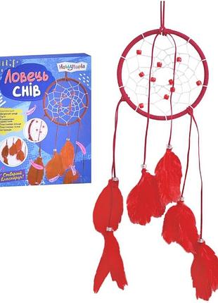 Набор для творчества "ловец снов" m5871ua кольцо 13см, кожаный шнур, бусины, перья