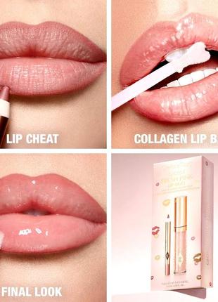Карандаш и блеск для губ charlotte tilbury glossy lip duo - fresh pink