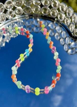 Ожерелье яркое украшение чокера из бисера