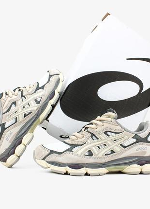 Женские кроссовки asics gel-nyc "grey/beige"