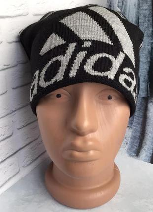 Чоловіча трикотажна утеплена шапка на флісі