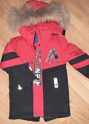 Зимняя термо куртка 92-98 lassye натуральный мех