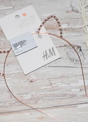 H&m новый фирменный обруч ободок уха ушка котика с камнями4 фото