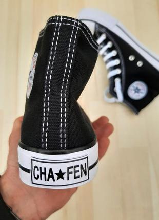 Текстильні кеди кросівки чорного кольору з написом у стилі converse8 фото