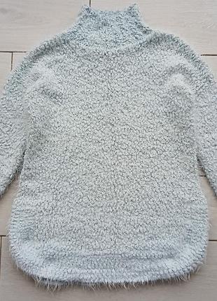 Фактурный буклированный свитер мятного цвета р.42-44