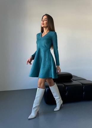 Жіноча тепла сукня плаття замша замшеве
