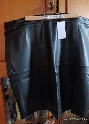 Юбка экокожа для девушек плюс сайз
