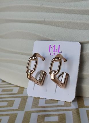 Серьги ксюпинг xuping медзолото позолота