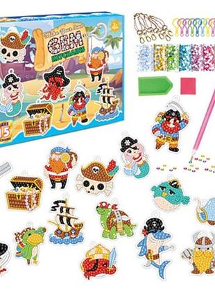 Набір для творчості алмазна мозаїка "пірати" sk8020 брелок 15 штук