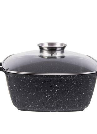 Кастрюля-казан с крышкой edenberg eb-8111 с мраморным покрытием 20 см 2,8 л