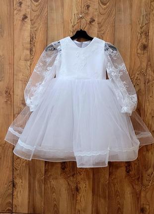 Нарядное детское белое платье.платье снежинка