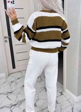 Свитер оверсайз машинная вязка6 фото